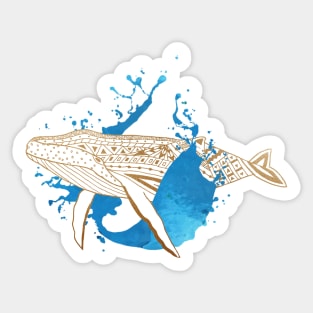 Whale Splash Sticker